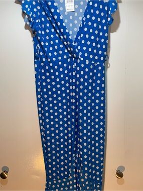 Blue Polka Dot Wrap dress